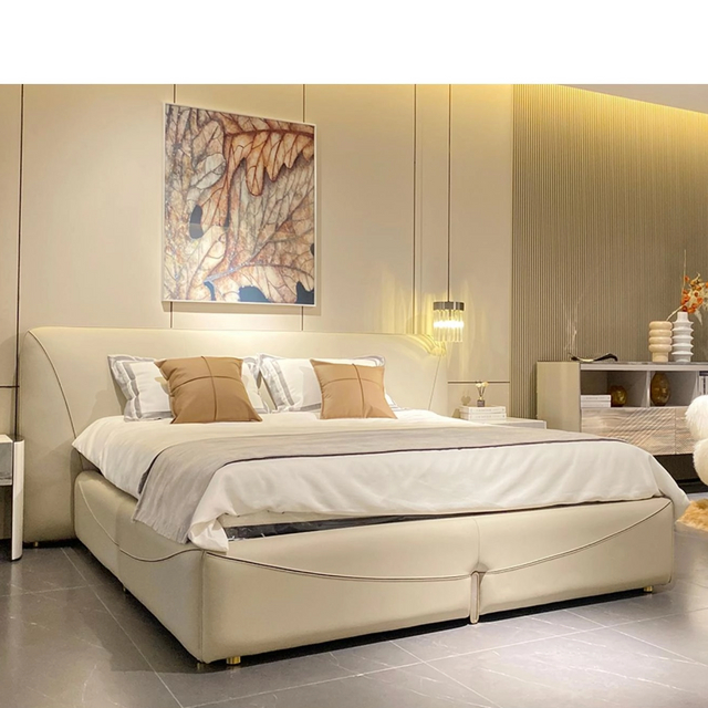 Moderno simples de luxo de luxo/hotel king size lether/tecido